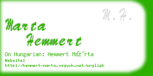 marta hemmert business card